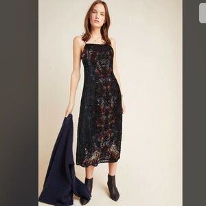 NWT ANTHROPOLOGIE TALIA BURNOUT VELVET SLIP DRESS by KACHEL 2